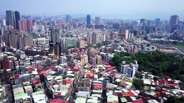 Aerial view of taipei city