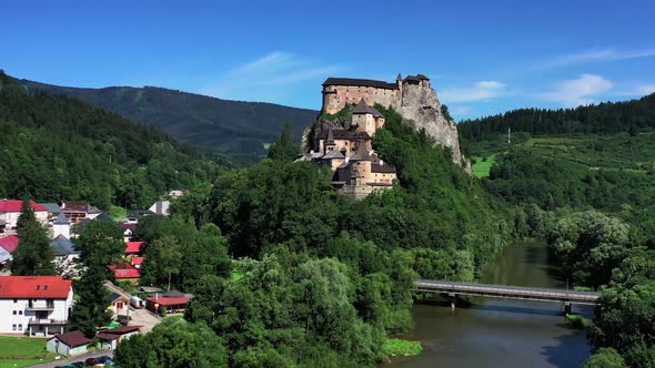 Aerial view of Orava Castle in Slovakia