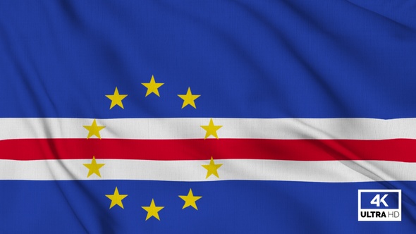 Cape Verde Flag Waving Slowly Looped
