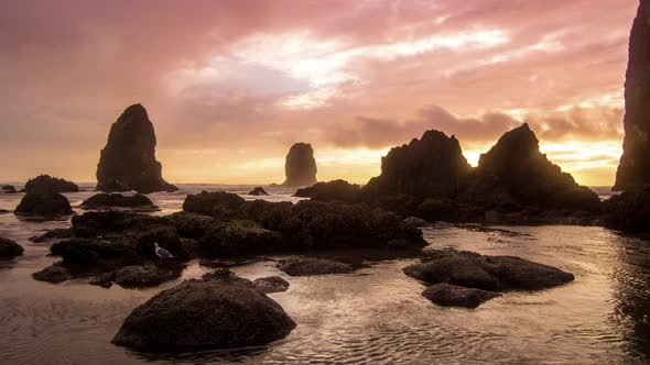 Cannon Beach Time Lapse at Sunset