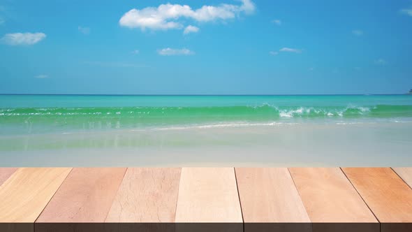 Close-up Terrace wooded pattern. Beach sea background