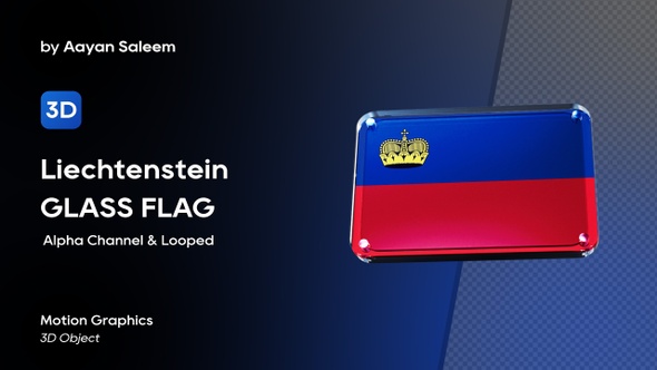 Liechtenstein Flag 3D Glass Badge