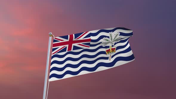 Flag Of British Indian Ocean Territory Waving 4k