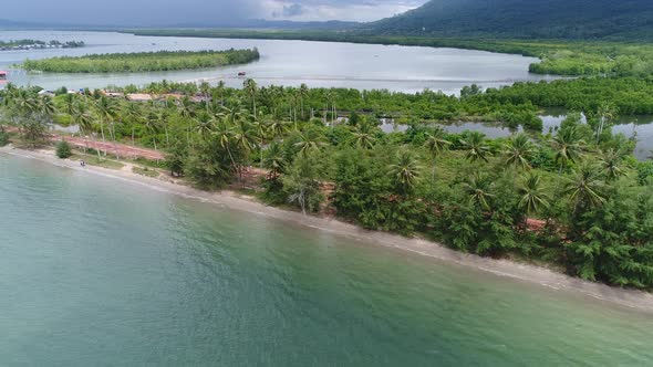 City of Sihanoukville in Cambodia seen from the sky