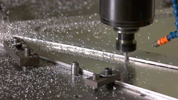 Metal Milling Machine in Action.