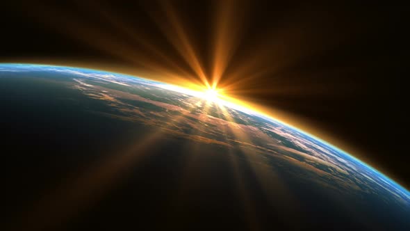 Sunshine Over Blue Planet Earth