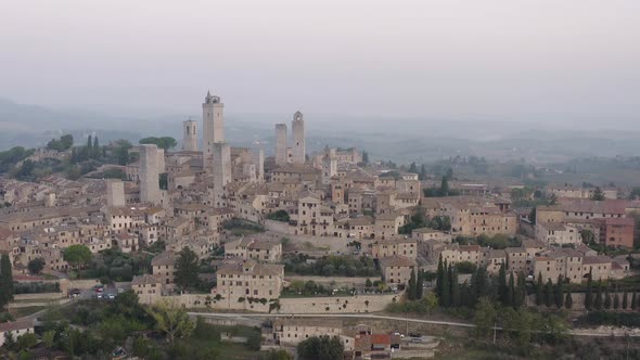 Aerial view of San Gimignano, Italy