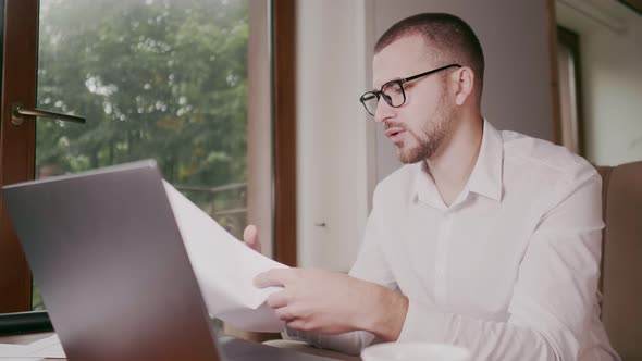 Businessman Crumple a Sheet of Paper and Throw It Away