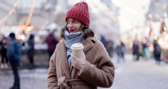 Woman at Christmas Market