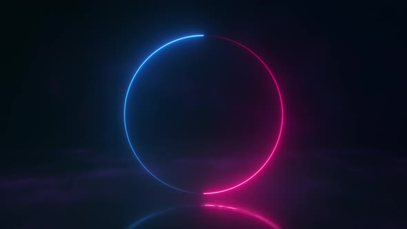Glowing Neon Circle Frame Background