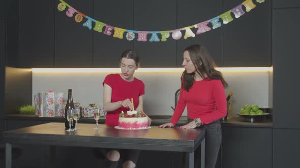 Women Preparing for Celebration of Mom's Birthday