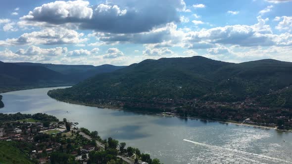 Visegrad view in Hungary over Danube river