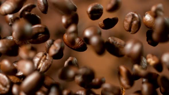 Roasted Coffee Beans After Being Exploded in Super Slow Motion at 1000Fps