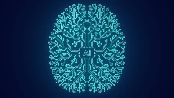Artificial Intelligence Brain Circuit  Animation