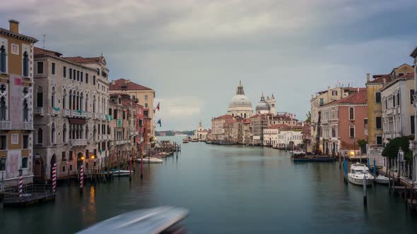 Time lapse of Venice Grand Canal skyline in Italy