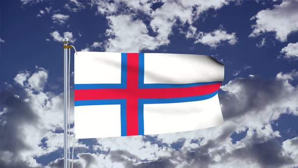 Faroe Islands Flag Waving 4k