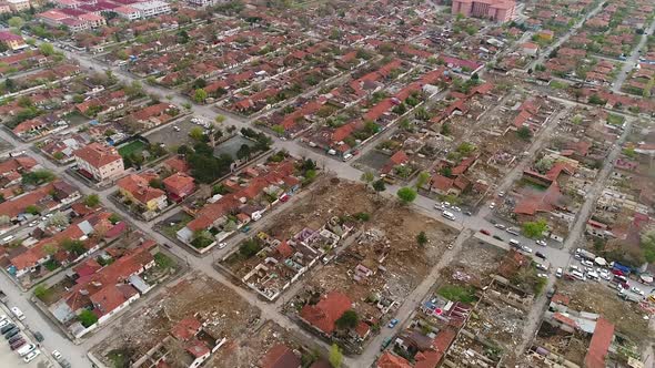 Destroying Old House Aerial View