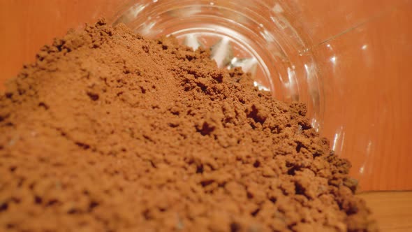 Soluble Powdered Coffee in the Glass Jar