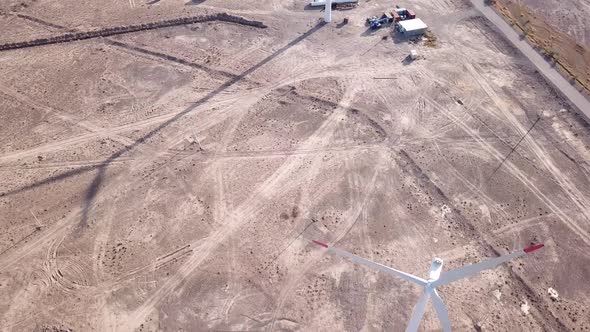 Windmills in the Steppe. Near a Small Town