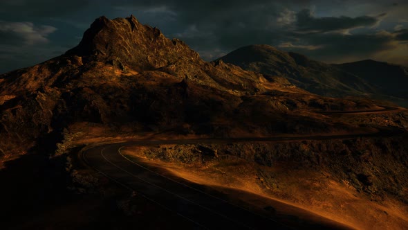 Mountain Landscapes in Scotland with Road