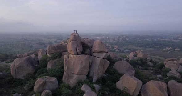 AERIAL: Hampi landscape in India