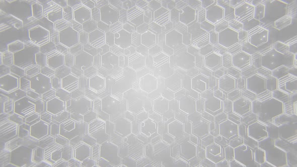 White Hexagonal Tech Background
