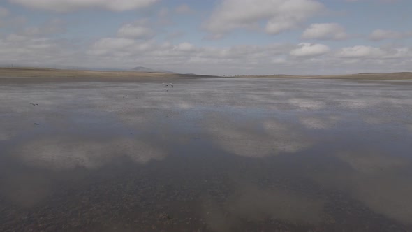 Aerial view of Madatapa lake in Javakheti National park. Georgia