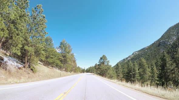 POV point of view -Driving East to Boulder on highway 36.