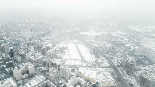 Novosibirsk in a Blizzard Morning