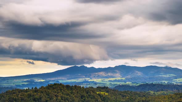 Dramatic Stormy Clouds Sky over New Zealand Landscape Wild Mountains