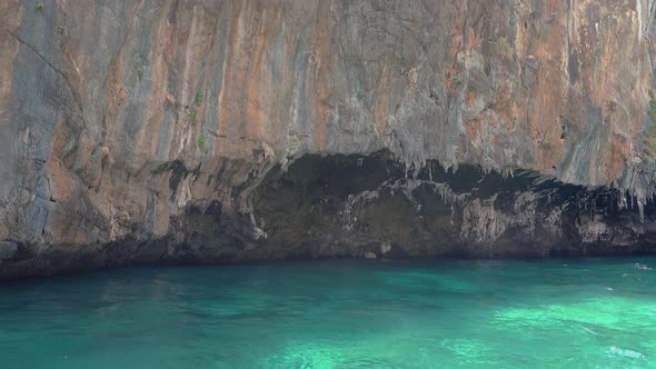 View on Blue Lagoon in Thailand on Phi Phi Island From the Boat