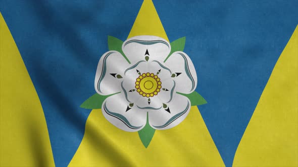 West Yorkshire Flag England Waving in Wind