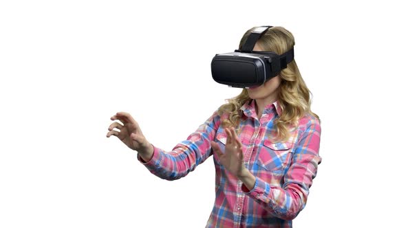 Young Woman Wearing Virtual Reality Glasses