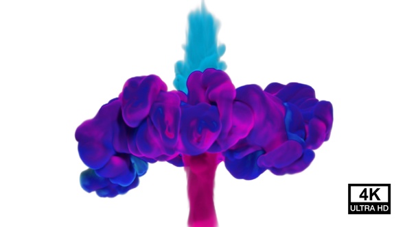 Aqua And Pink Ink Collisions 4K