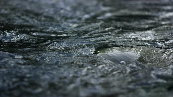 Mountain River Water Surface in Slow Motion