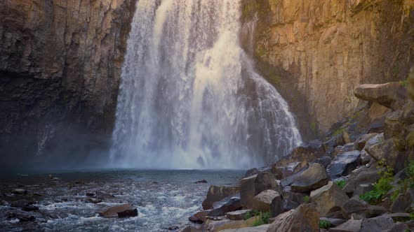 Rainbow Falls in the Ansel Adams Wilderness in California USA