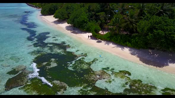 Aerial view landscape of luxury resort beach wildlife by turquoise ocean and white sand background o