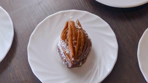 Beautiful Chocolate Dessert with Coconut Sweet Food