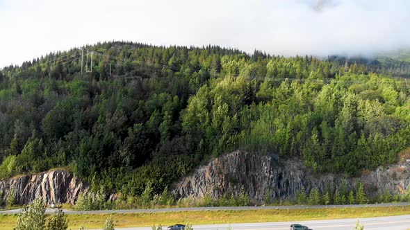 4K Drone Video of Seward Highway Alaska Route 1 Through Mountains