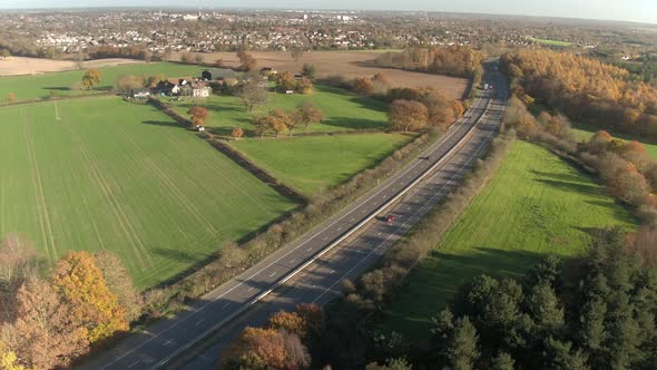 Vehicles Driving Along a Two Lane Motorway in the UK