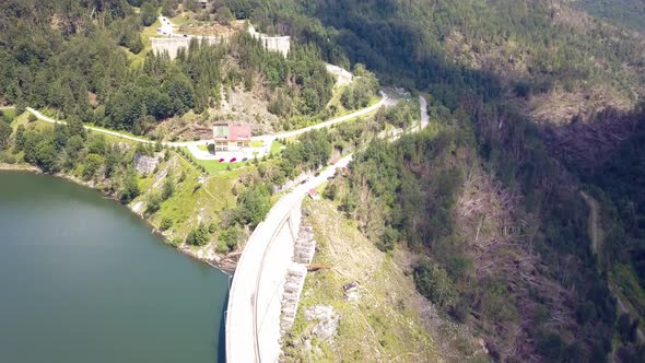 Top down view of a dam project in Romania.