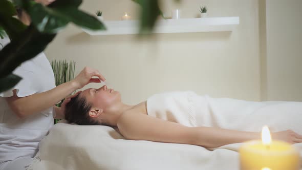 Face Massage with Gouache Stones at the Spa