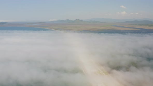 Aerial View of the Beach on the Sand Spit