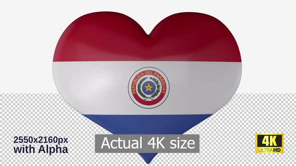 Paraguay Flag Heart Spinning