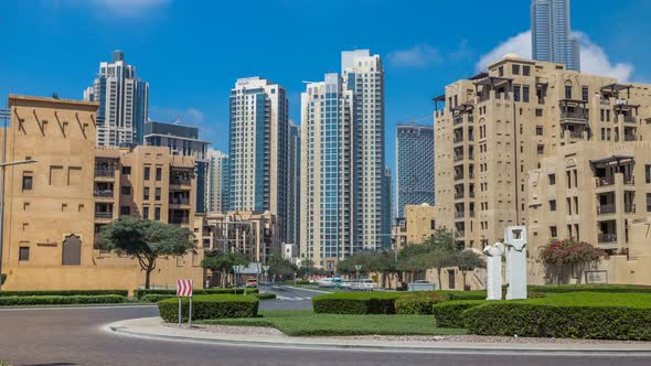 Amazing View of Dubai Skyline Timelapse