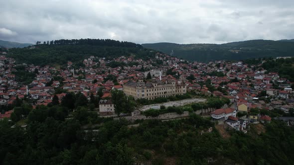 Aerial View Of Sarajevo Old Town 4K