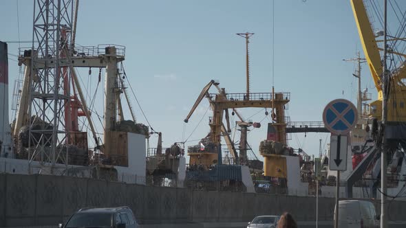 Unloading Cranes of the River Port