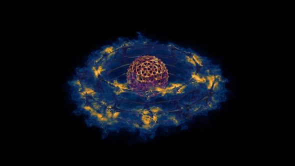 A Blazing Ring of Fire with Rotating Spiky Orb alt