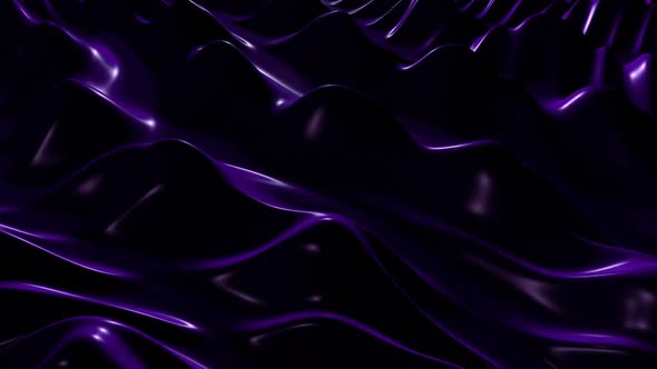 Mysterious Dark Purple 3D Fluid Surface Waves Flowing - 1080p