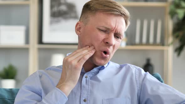 Toothache Businessman with Tooth Infection